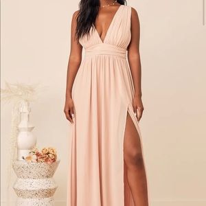 Lulus Heavenly Hues Blush Maxi Dress XS